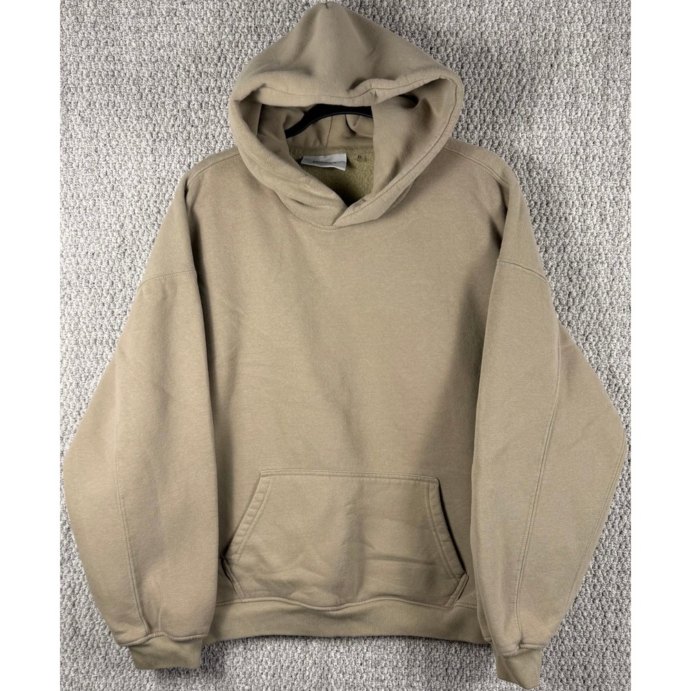 Brooklyn Cloth Originals Hoodie XL Tan Khaki Fleece Pullover Sweatshirt Mens